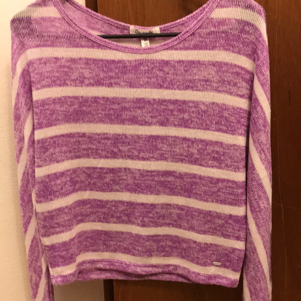 Purple and white striped long sleeve